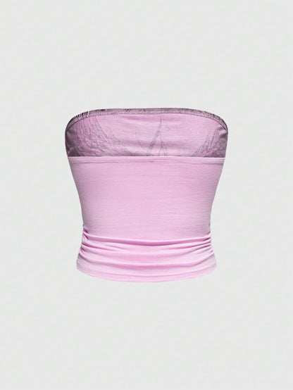 ROMWE Avant Camiseta de tirantes corta con diseño de alas de strass para mujer, de estilo Y2K, para el verano