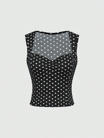 ROMWE Avant Top de tirantes con lunares para mujer, de moda para el verano