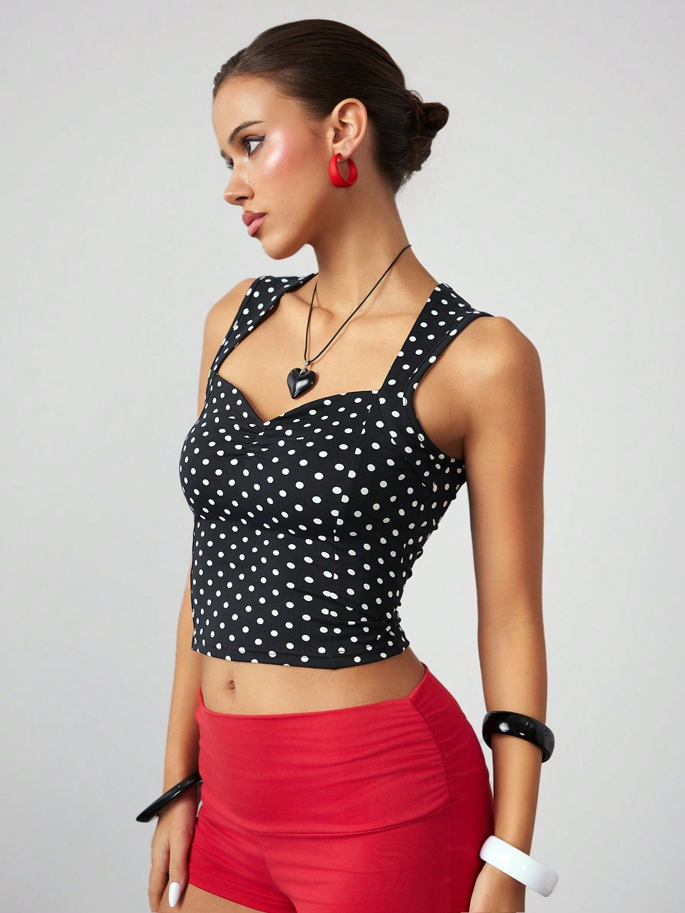 ROMWE Avant Top de tirantes con lunares para mujer, de moda para el verano