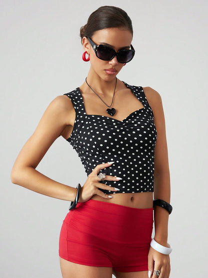 ROMWE Avant Top de tirantes con lunares para mujer, de moda para el verano