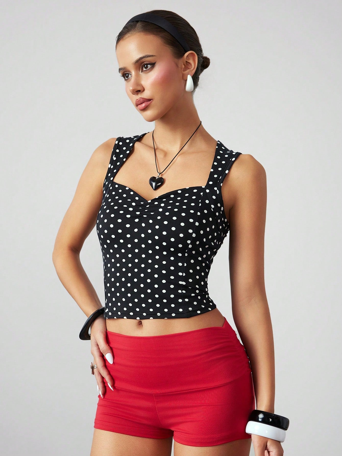 ROMWE Avant Top de tirantes con lunares para mujer, de moda para el verano