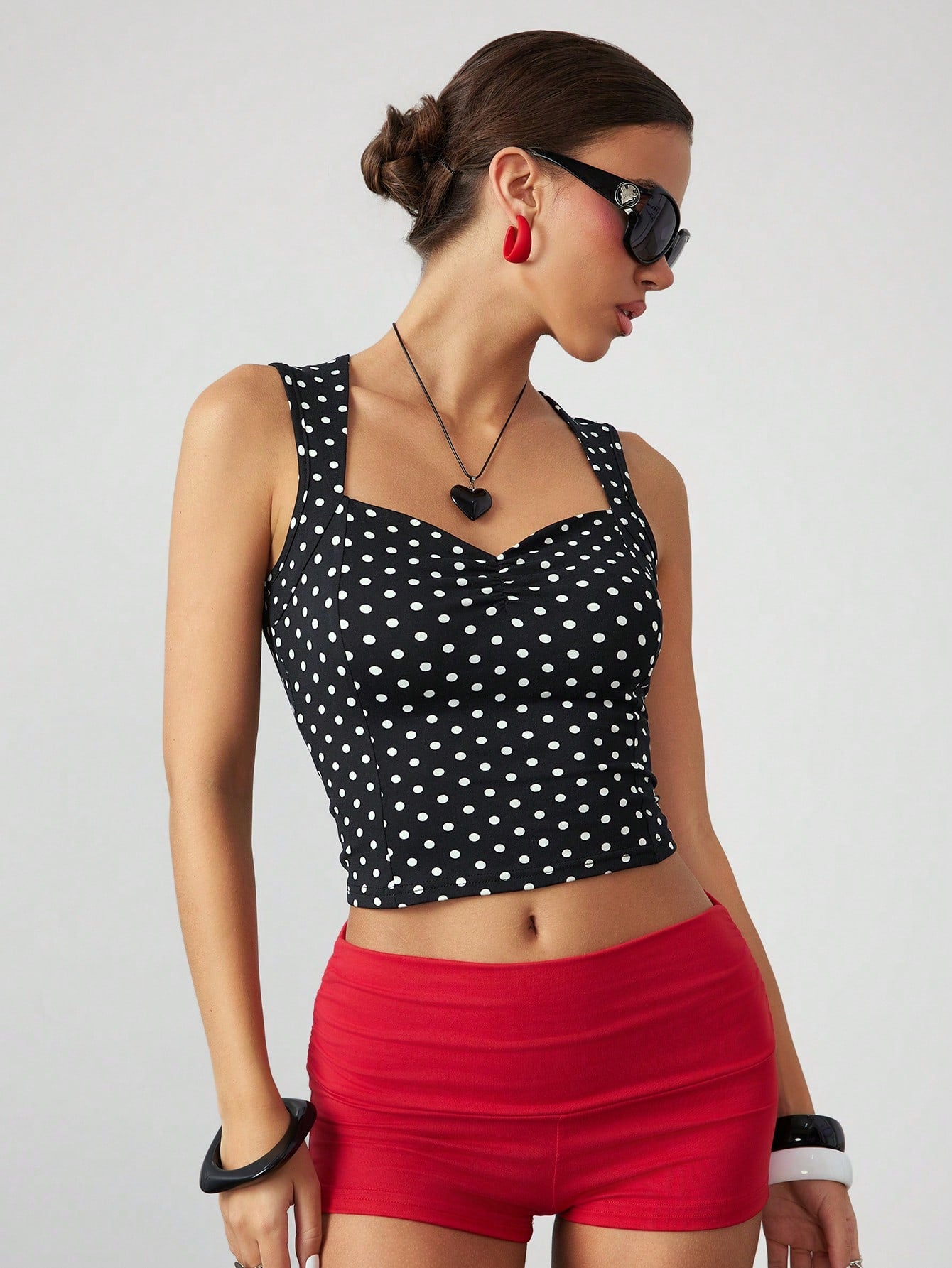 ROMWE Avant Top de tirantes con lunares para mujer, de moda para el verano