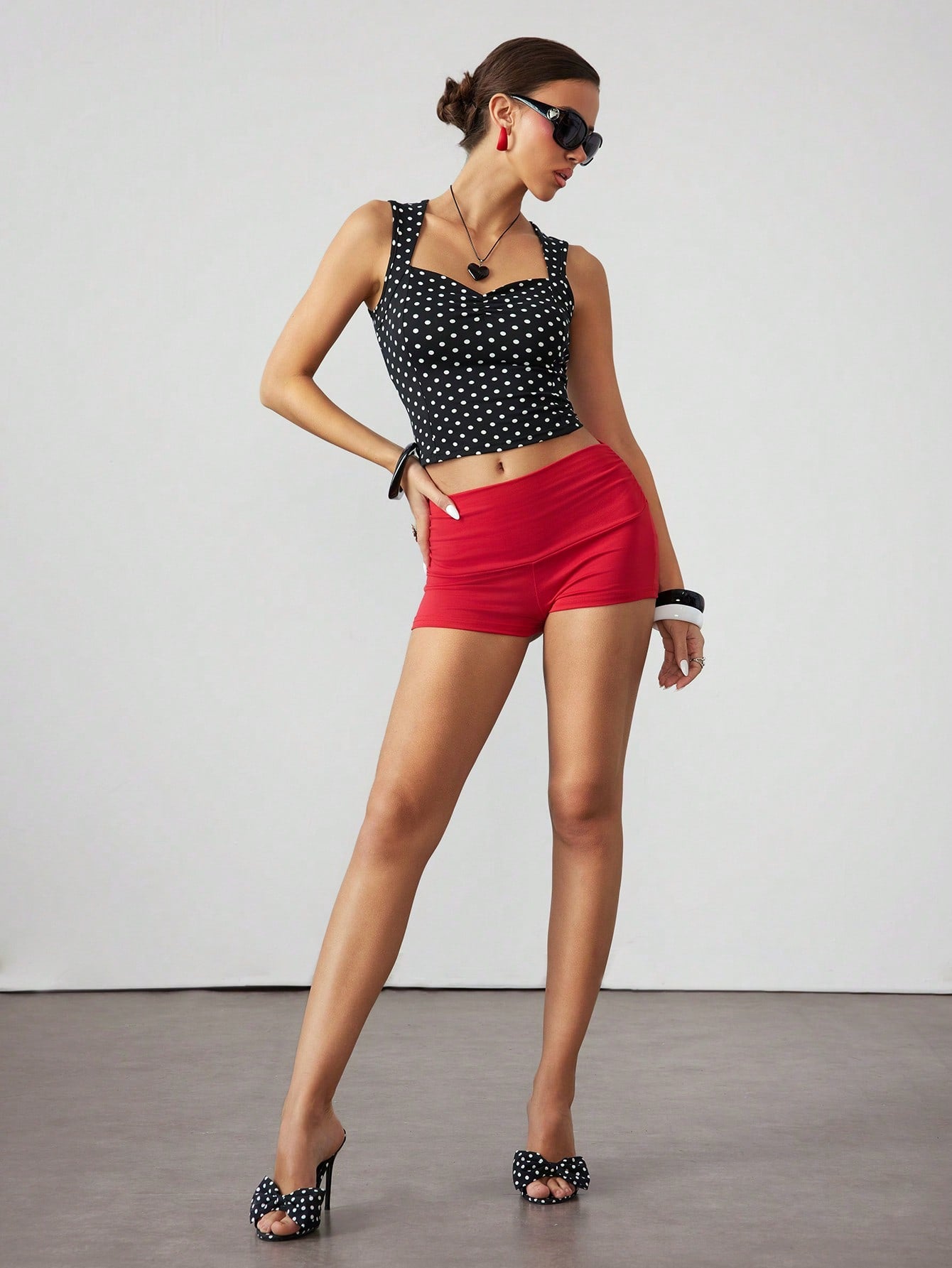 ROMWE Avant Top de tirantes con lunares para mujer, de moda para el verano