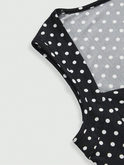 ROMWE Avant Top de tirantes con lunares para mujer, de moda para el verano