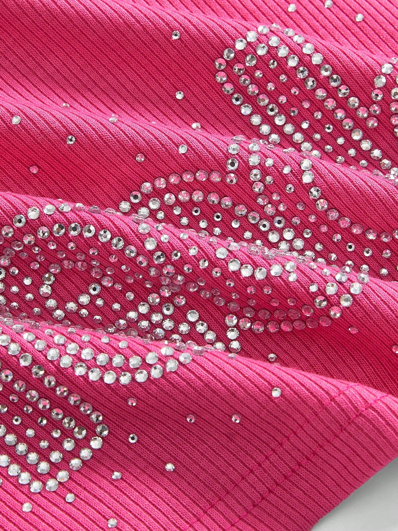 ROMWE Avant Top de tirantes rosado con cristal, cruz adornada y remaches de strass para mujeres, estilo Y2K