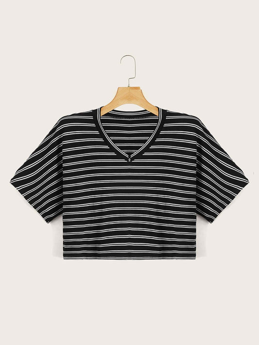 ROMWE Camiseta Corta A Rayas