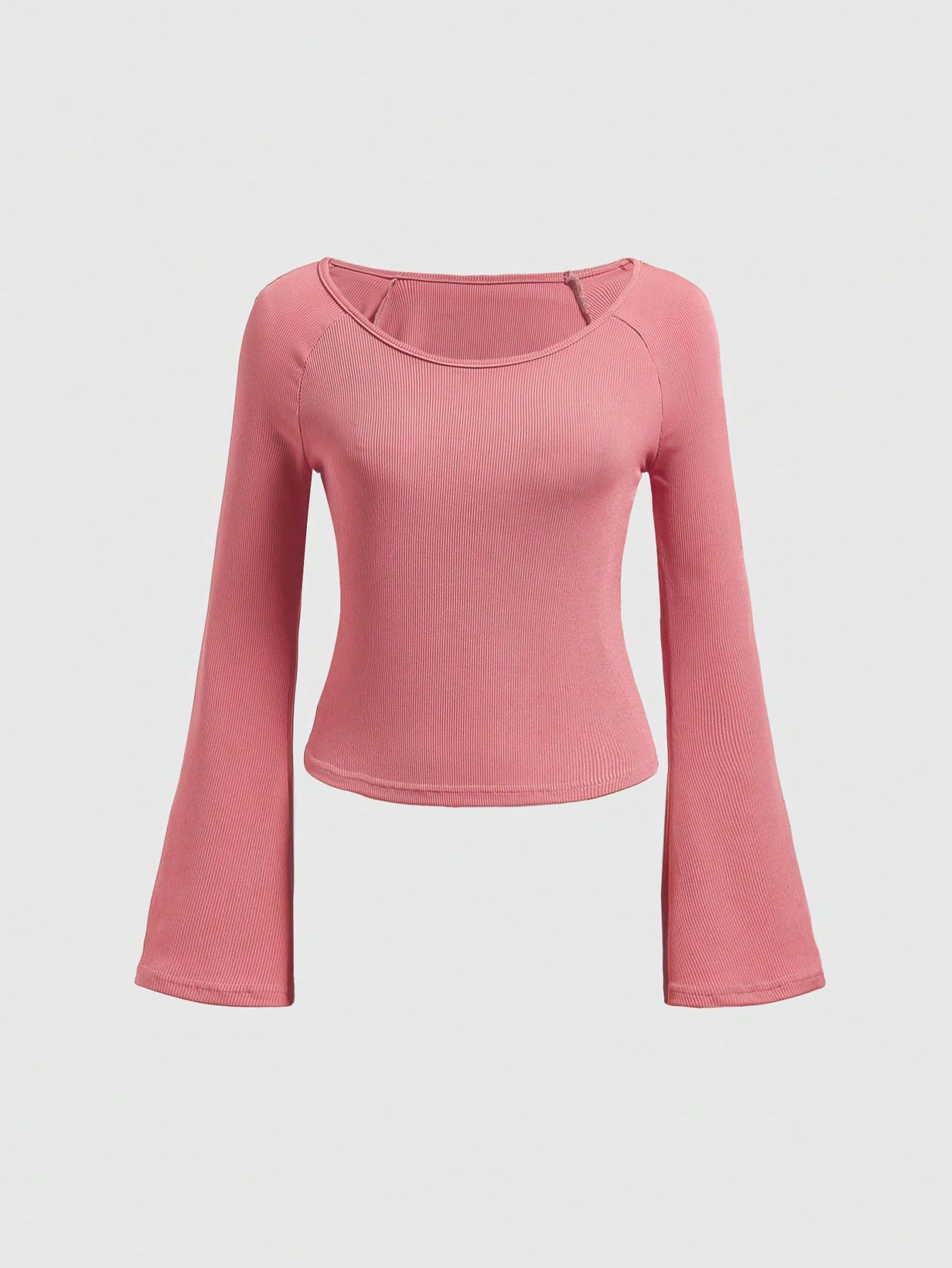 ROMWE Camiseta De Manga Acampanada Con Estampado De Patrón