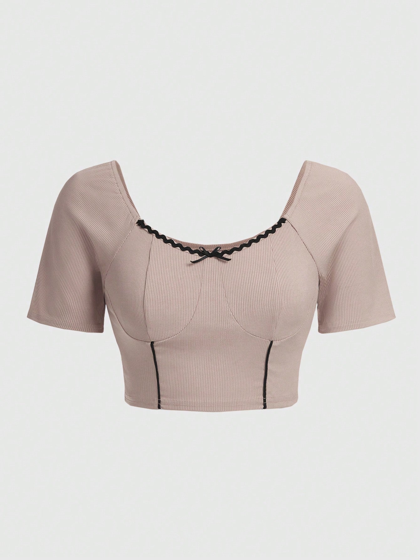 ROMWE Camiseta casual de mujer con mangas raglán y lazo lindo