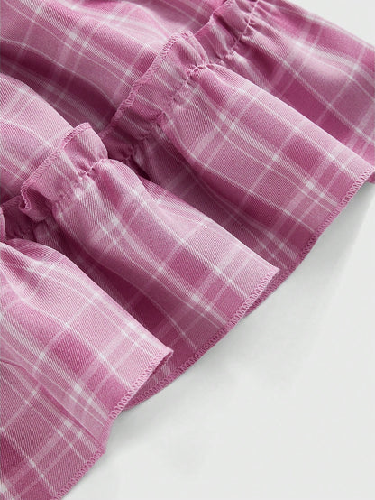 ROMWE Camiseta sin mangas a cuadros retro dulce y picante para mujer