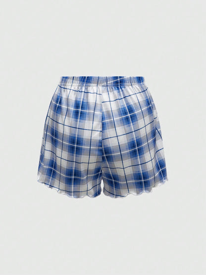 ROMWE Conjunto de pijama casual para mujer, estilo campus universitario, para verano
