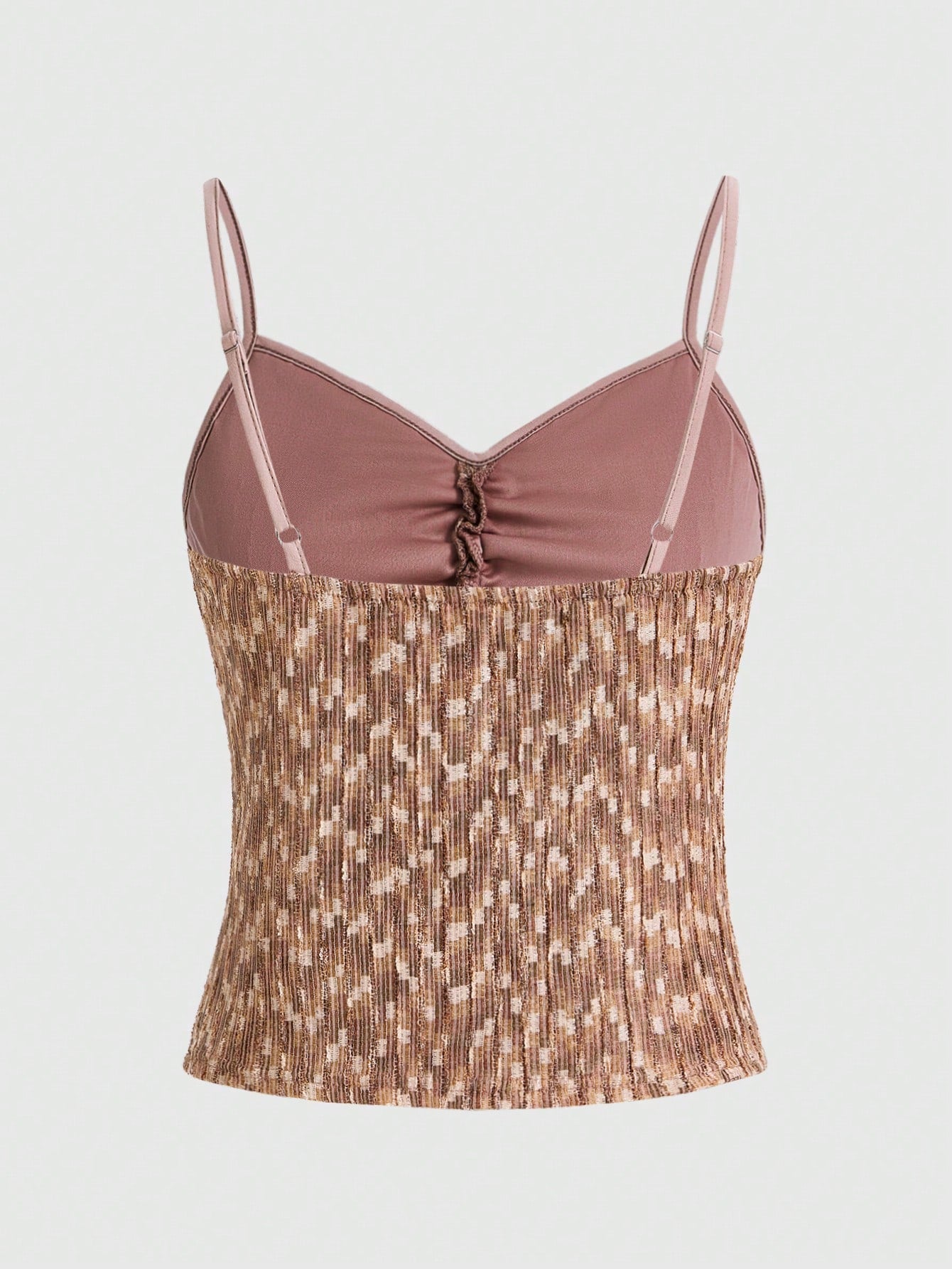 ROMWE Fairycore Cami Top Con Estampado Para Mujeres Con Ribete En Contraste Y Fruncido