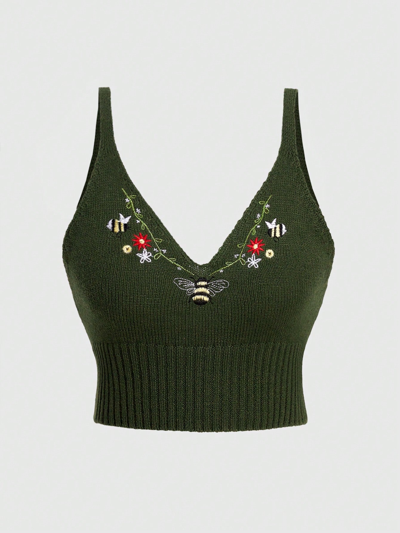ROMWE Fairycore Top De Punto De Abejorro Para Mujer Camisole