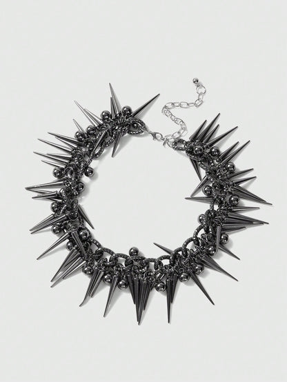 ROMWE Goth 1 pieza Elegante y extravagante gargantilla gótica punk chic Y2K con múltiples capas y detalles intrincados, joyería de uso diario y para fiestas para mujeres