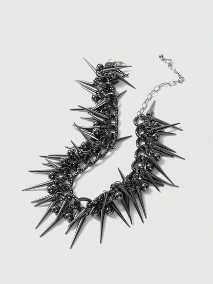ROMWE Goth 1 pieza Elegante y extravagante gargantilla gótica punk chic Y2K con múltiples capas y detalles intrincados, joyería de uso diario y para fiestas para mujeres