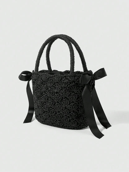 ROMWE Goth Bolso de mano de estilo gótico con diseño de cruz, serpiente y lazo, para Halloween