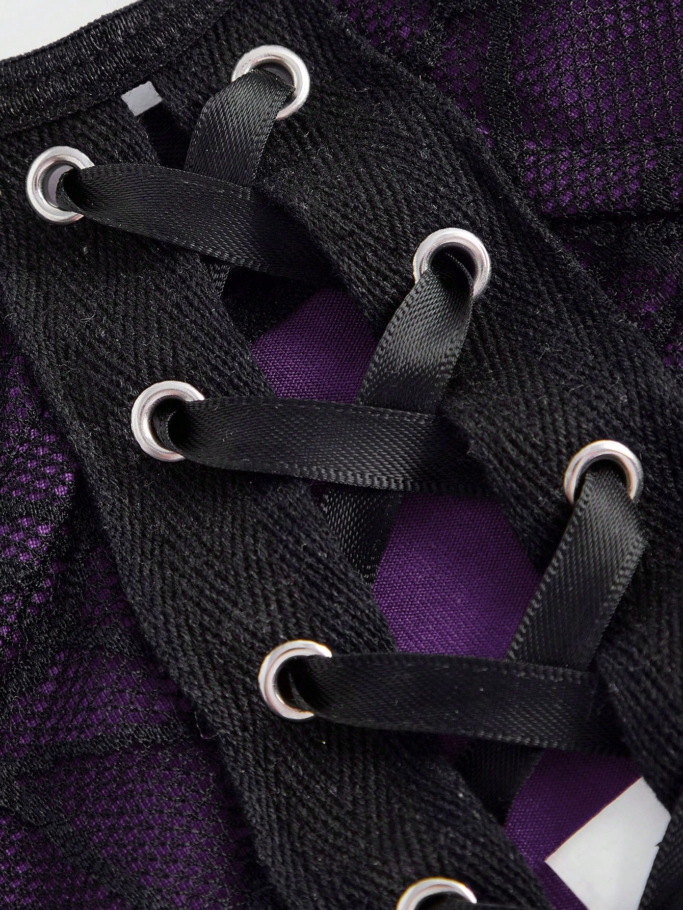 ROMWE Goth Camiseta sin tirantes para mujer con diseño de cuello de murciélago de encaje de telaraña gótico oscuro