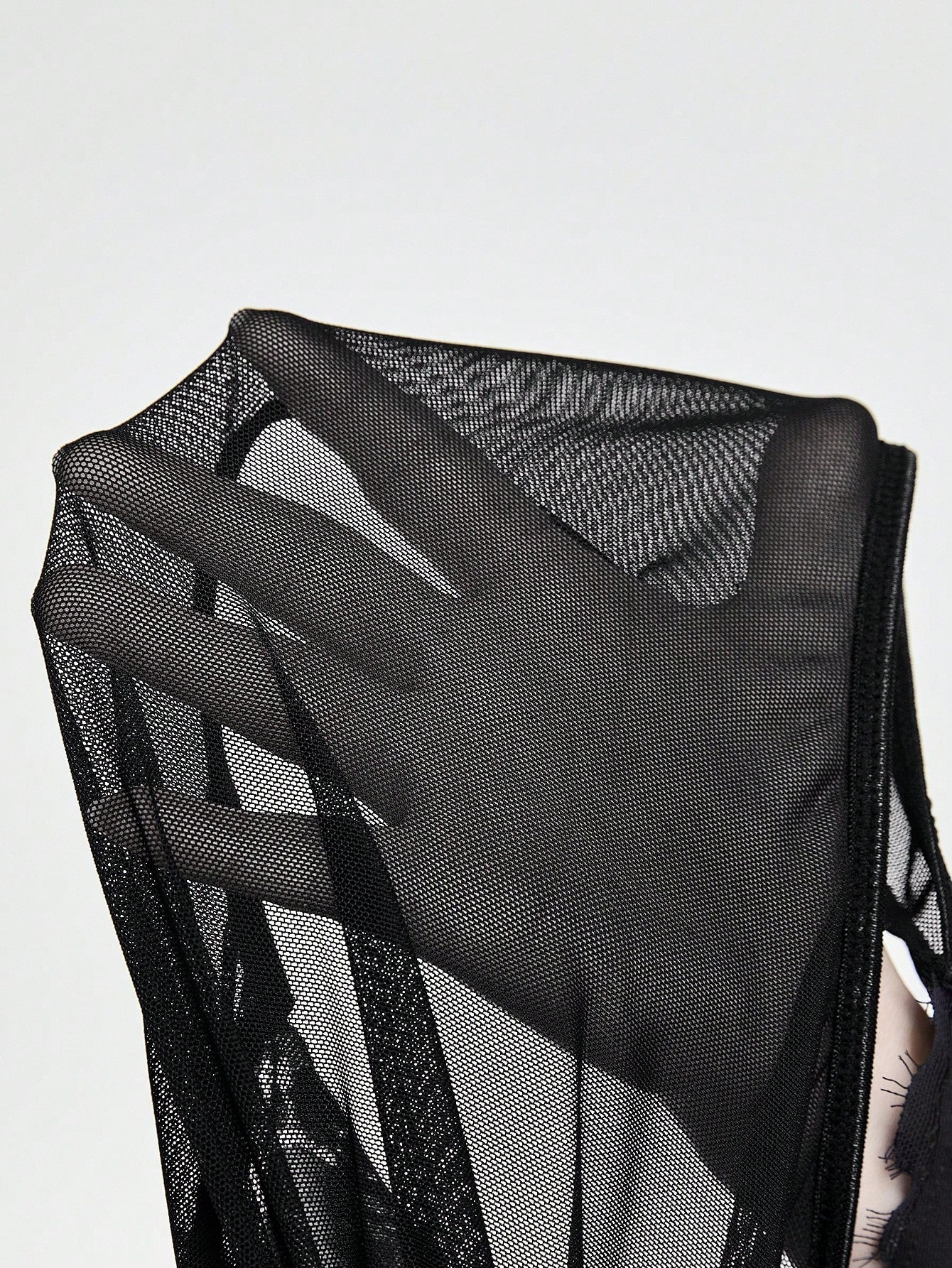 ROMWE Goth Mono sexy de estilo gótico con encaje de esqueleto