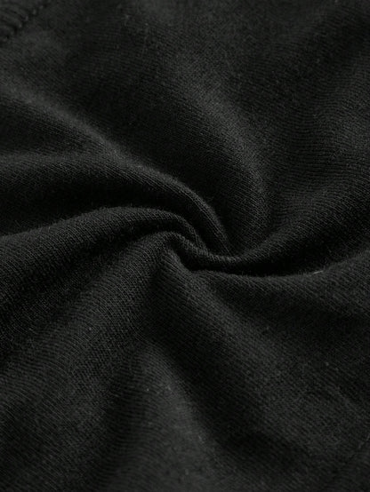 ROMWE Goth Parte superior camisola asimétrica para mujer con detalles de metal, cuentas de madera huecas y acabado desgastado en estilo gótico bohemio