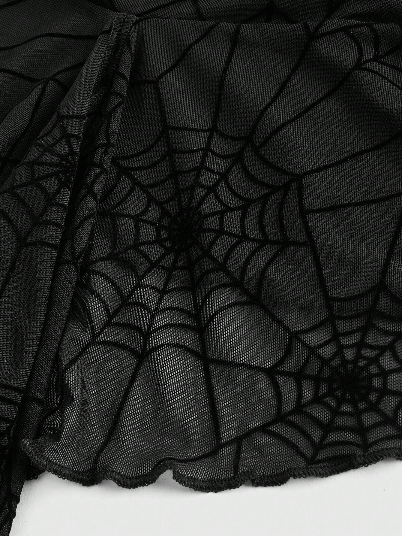 ROMWE Goth Parte superior corta desmontable con malla de tela de araña sexy para el ombligo, estilo Y2K para mujeres