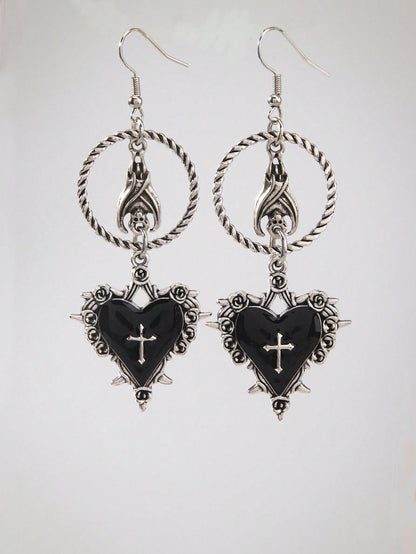 ROMWE Goth Pendientes colgantes para mujer
