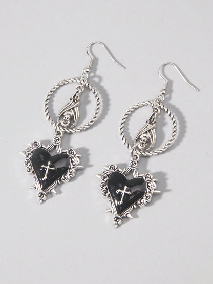ROMWE Goth Pendientes colgantes para mujer
