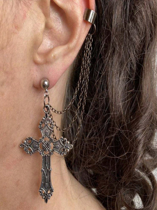 ROMWE Goth Pendientes con forma de cruz de moda y únicos para Halloween y Navidad