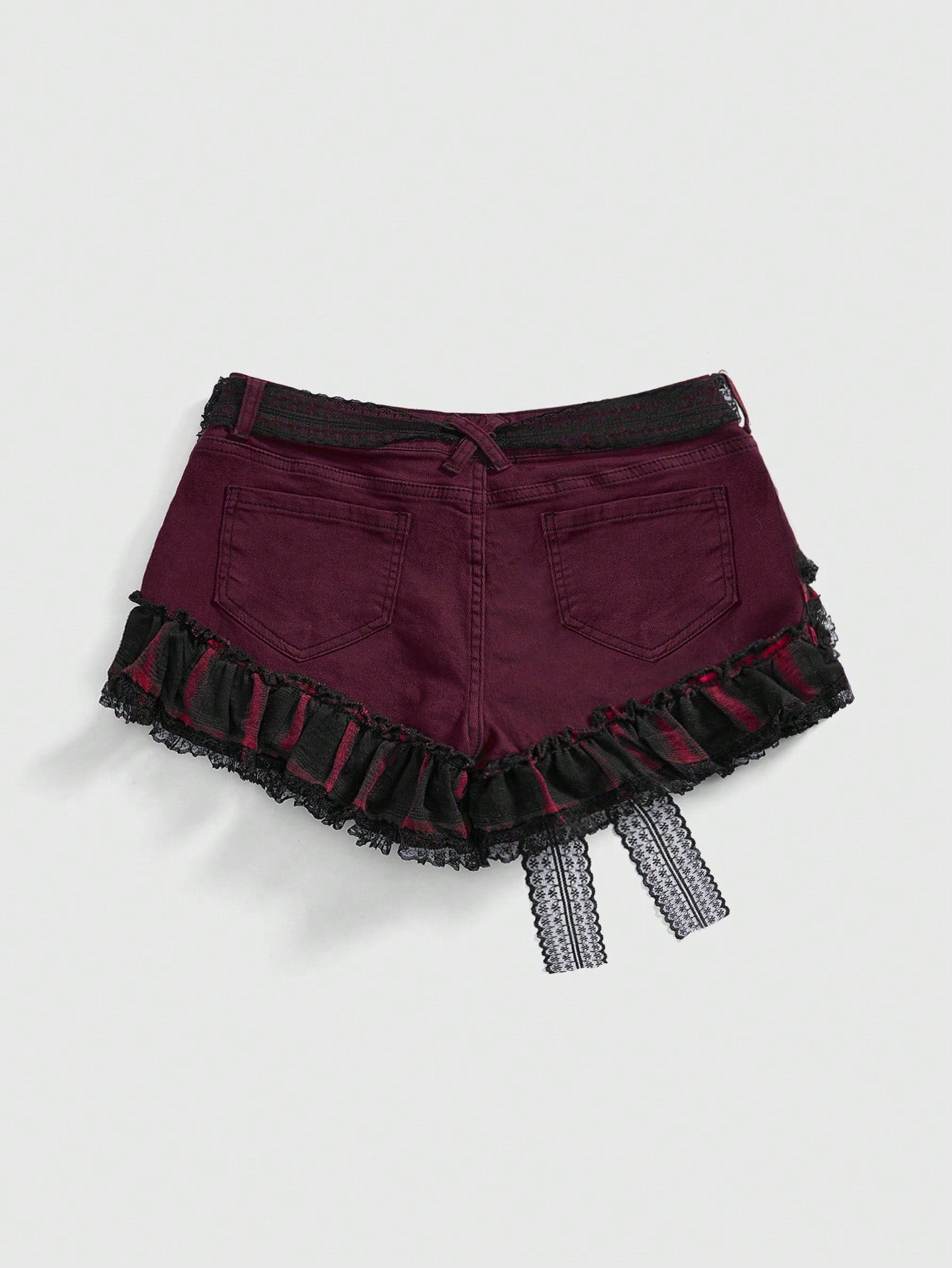 ROMWE Goth Shorts vaqueros mini de pirata oscuro tipo Y2K con calavera