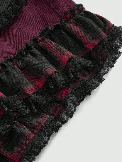 ROMWE Goth Shorts vaqueros mini de pirata oscuro tipo Y2K con calavera
