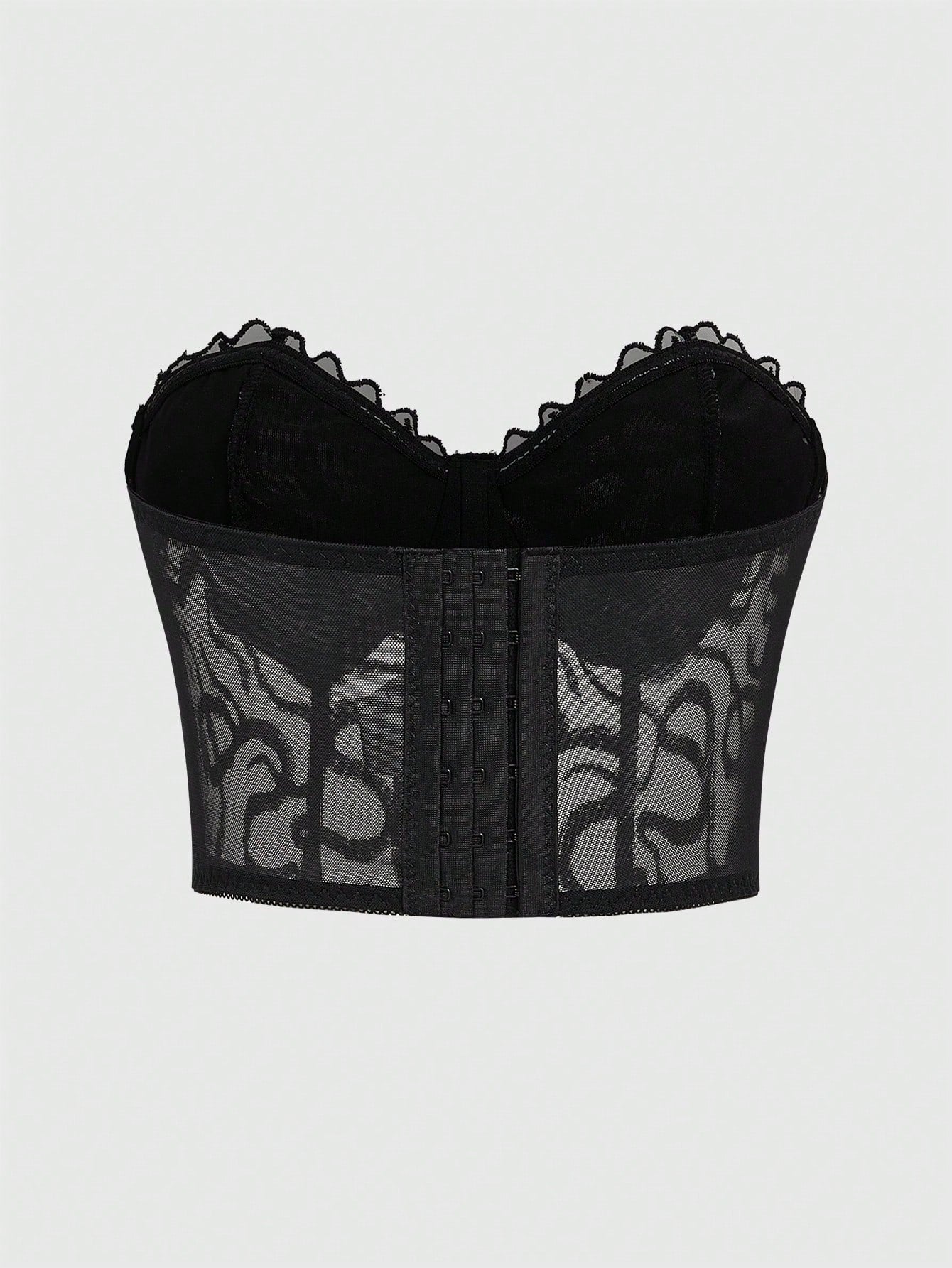 ROMWE Goth Top De Tubo Con Corpiño De Malla Con Decoración De Serpiente