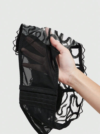 ROMWE Goth Top De Tubo Con Corpiño De Malla Con Decoración De Serpiente