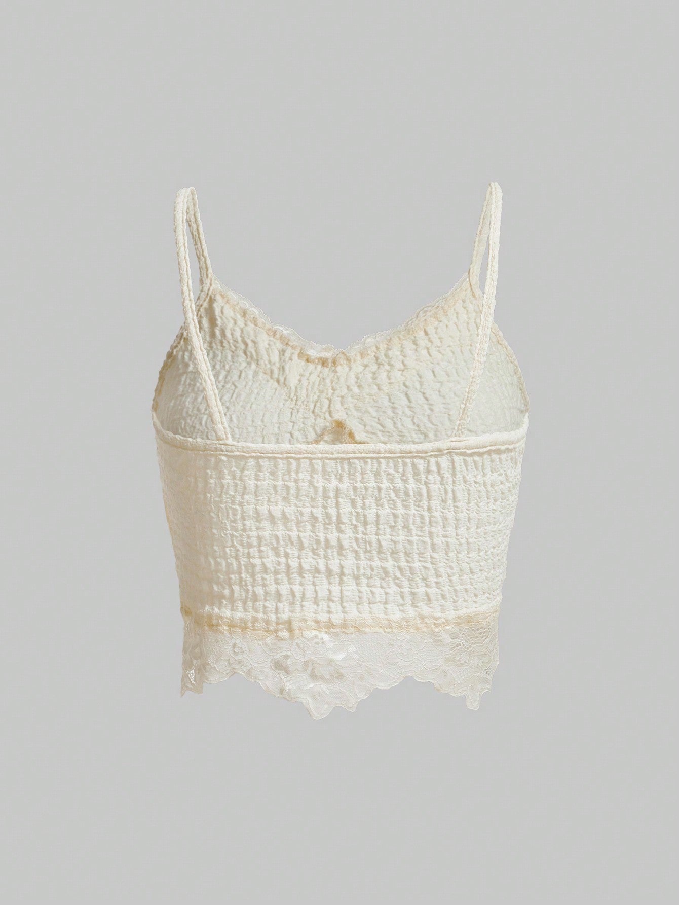 ROMWE Goth Top de camisola de encaje con inserción de tela de textura de punto en unicolor para verano