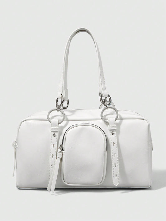 ROMWE Grunge Punk Bolso de tote para mujer, minimalista y práctico, multifuncional