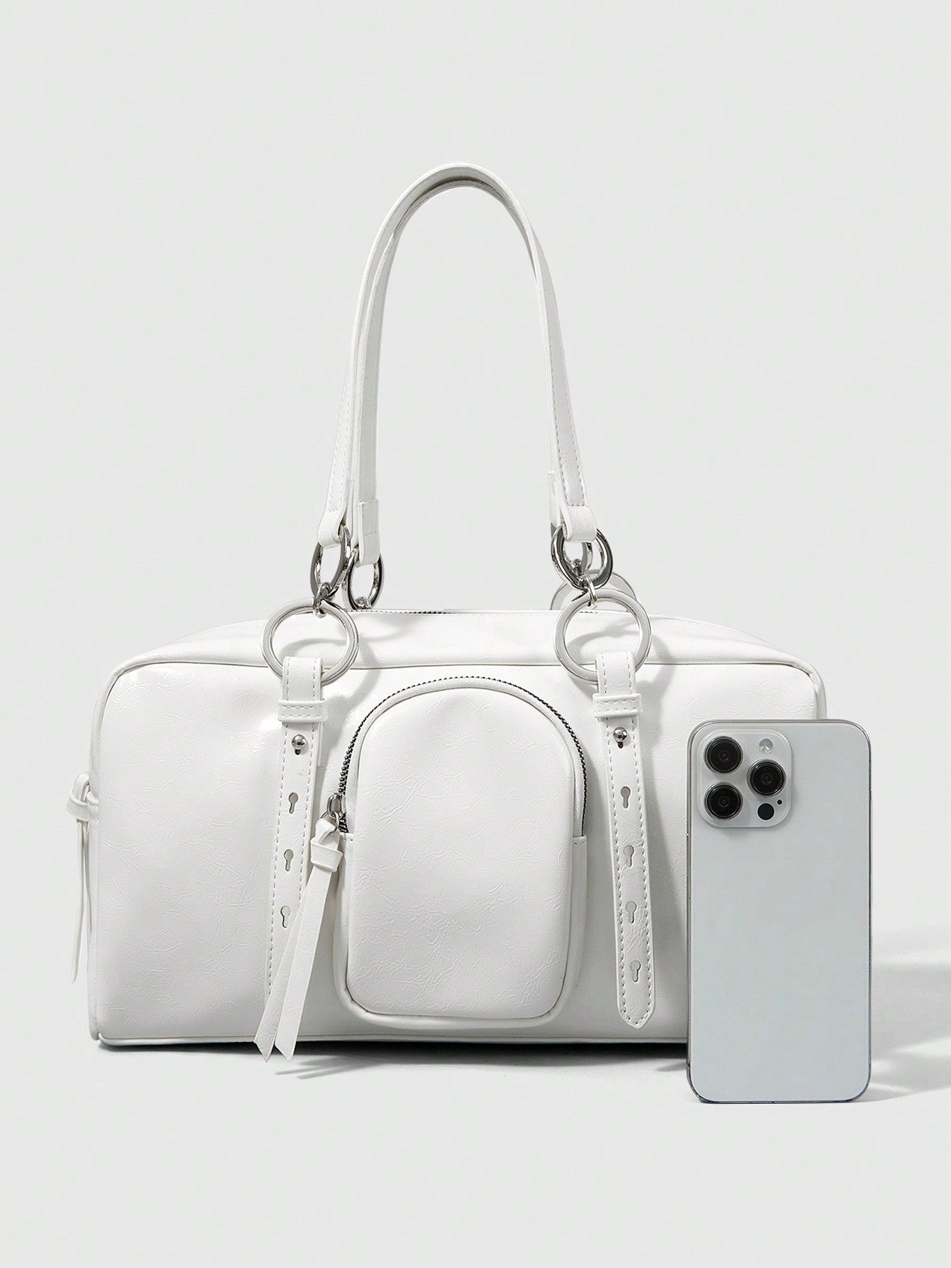 ROMWE Grunge Punk Bolso de tote para mujer, minimalista y práctico, multifuncional