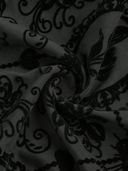 ROMWE Grunge Punk Camisa de mujer con un hombro, parchwork y lazo, estilo retro Y2K