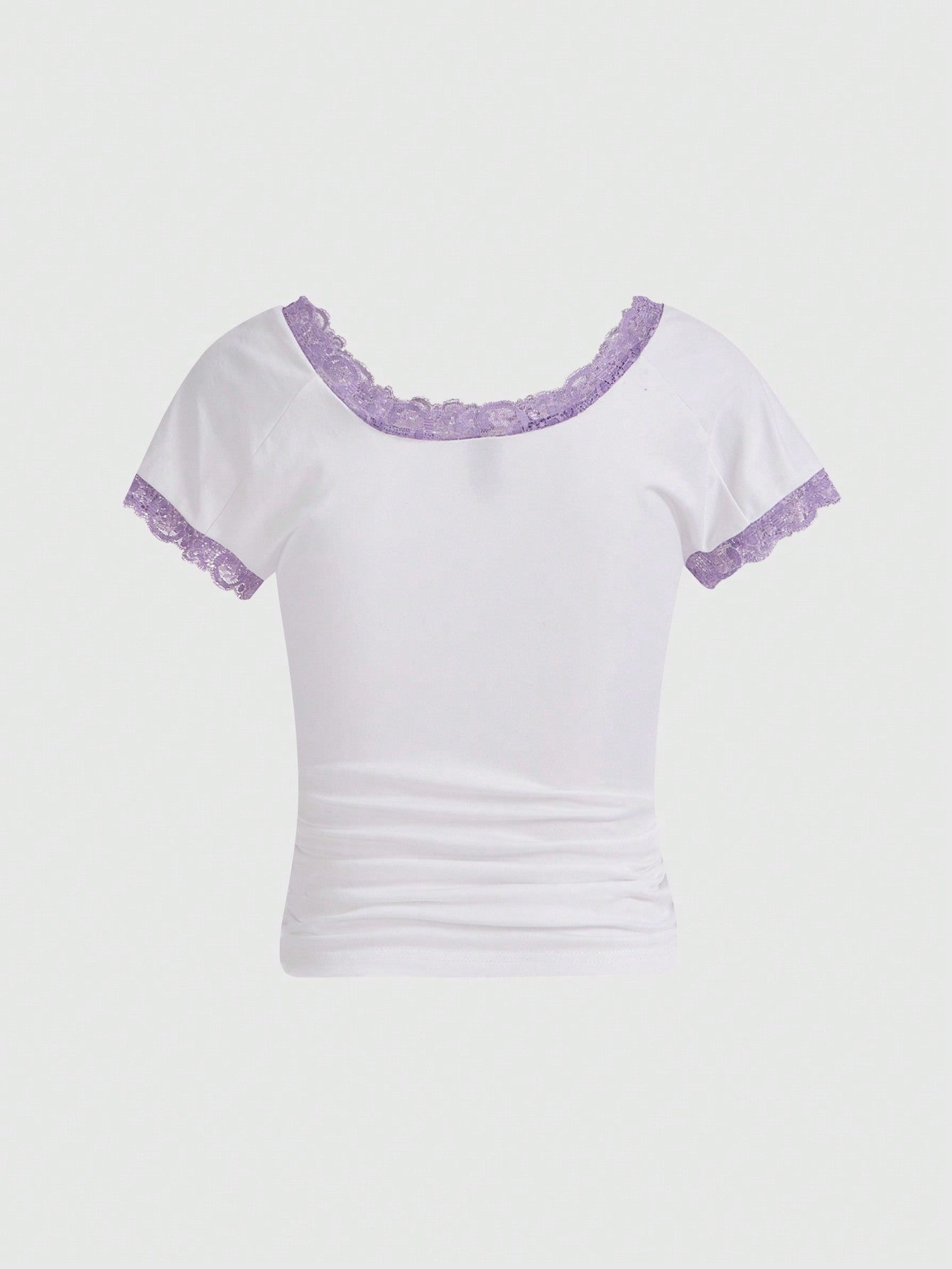 ROMWE Grunge Punk Camiseta lisa con pliegues en la cintura y estampado de mariposas, para primavera/verano