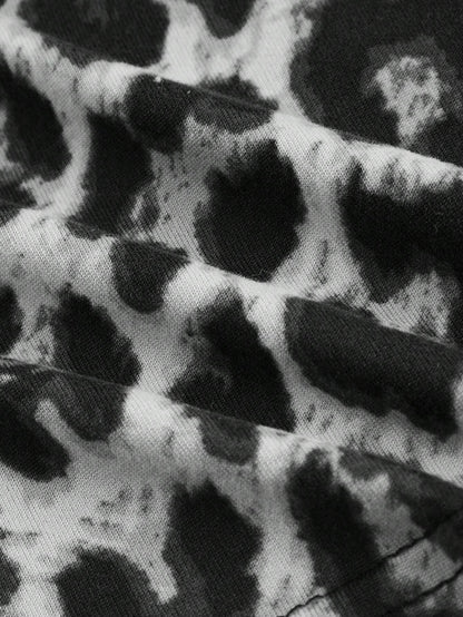 ROMWE Grunge Punk Camiseta para mujer ajustada con hombros descubiertos y estampado de leopardo - Tendencia retrospectiva del milenio, escuela