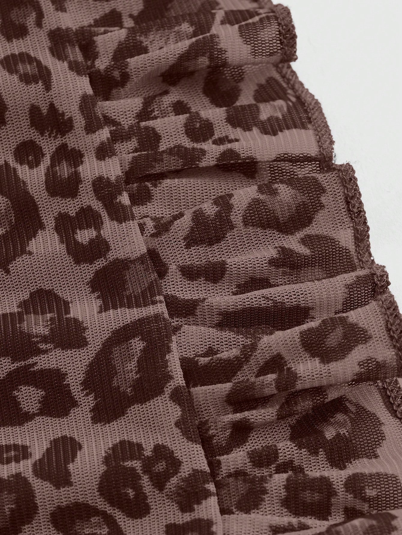 ROMWE Grunge Punk Camisola de encaje con estampado de leopardo