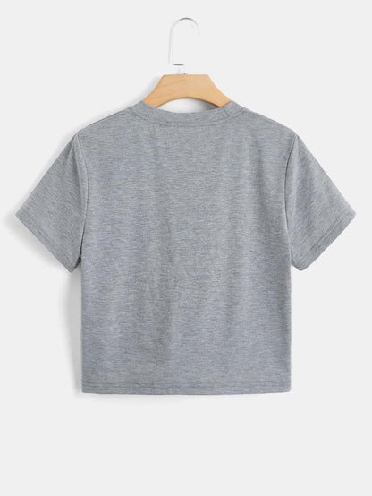 ROMWE Grunge Punk Crop camiseta gráfico con estrellas y números