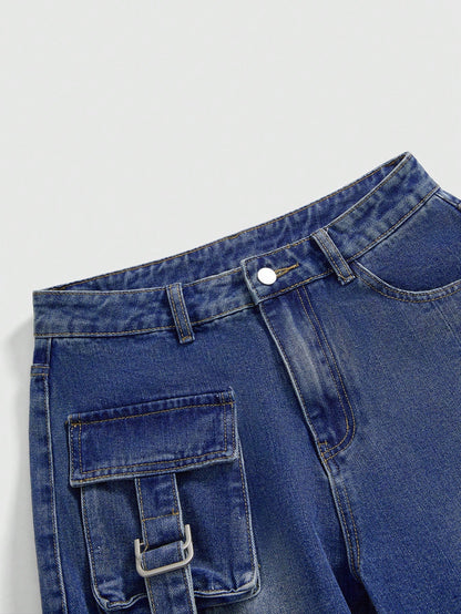 ROMWE Grunge Punk Pantalones vaqueros de mujer con ajuste holgado, de moda para el verano