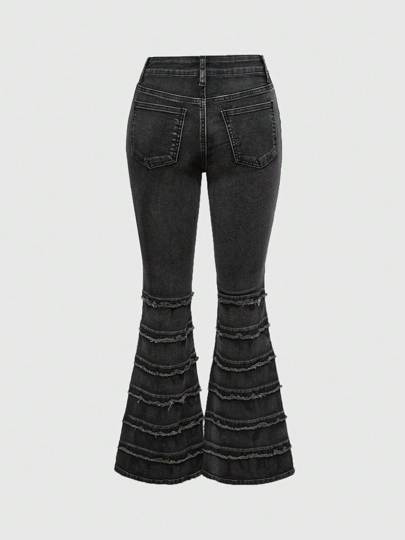 ROMWE Grunge Punk Pantalones vaqueros de tiro bajo con lavado desteñido, parches bordados con estrella y efecto desgastado en estilo Y2K