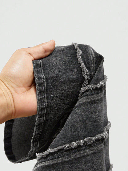 ROMWE Grunge Punk Pantalones vaqueros de tiro bajo con lavado desteñido, parches bordados con estrella y efecto desgastado en estilo Y2K