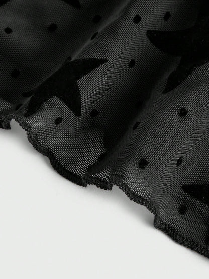 ROMWE Grunge Punk Top de tirantes con estampado de estrella