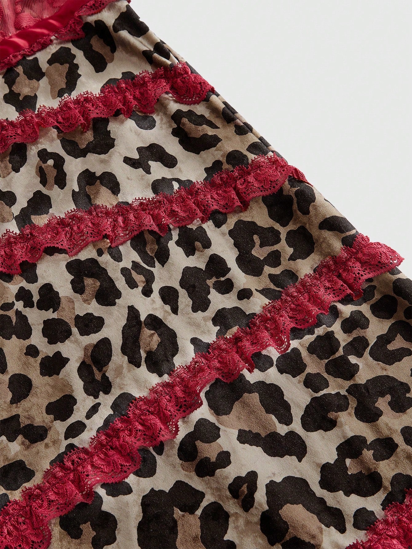 ROMWE Grunge Punk Vestido de largo medio con estampado de leopardo y patchwork, para mujeres, para fiestas y ocasiones formales