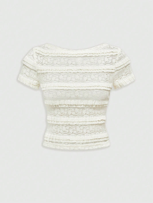 ROMWE Hippie Camiseta de mujer de manga corta, moda minimalista para el verano