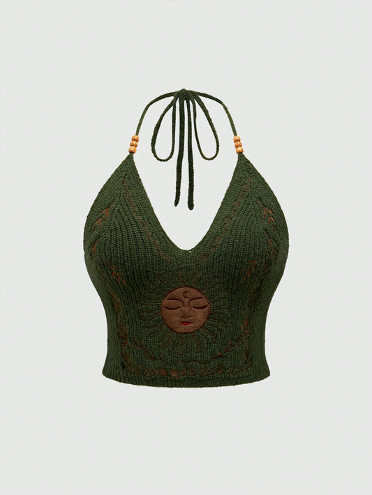 ROMWE Hippie Camiseta de punto minimalista diaria para mujer de Tengman