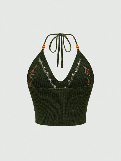 ROMWE Hippie Camiseta de punto minimalista diaria para mujer de Tengman