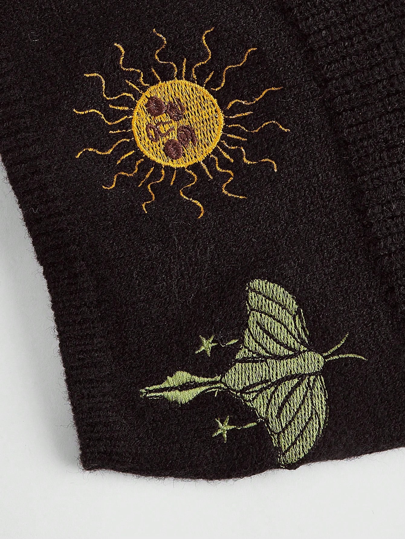 ROMWE Hippie Suéter de punto halter con estampado de girasoles para mujer