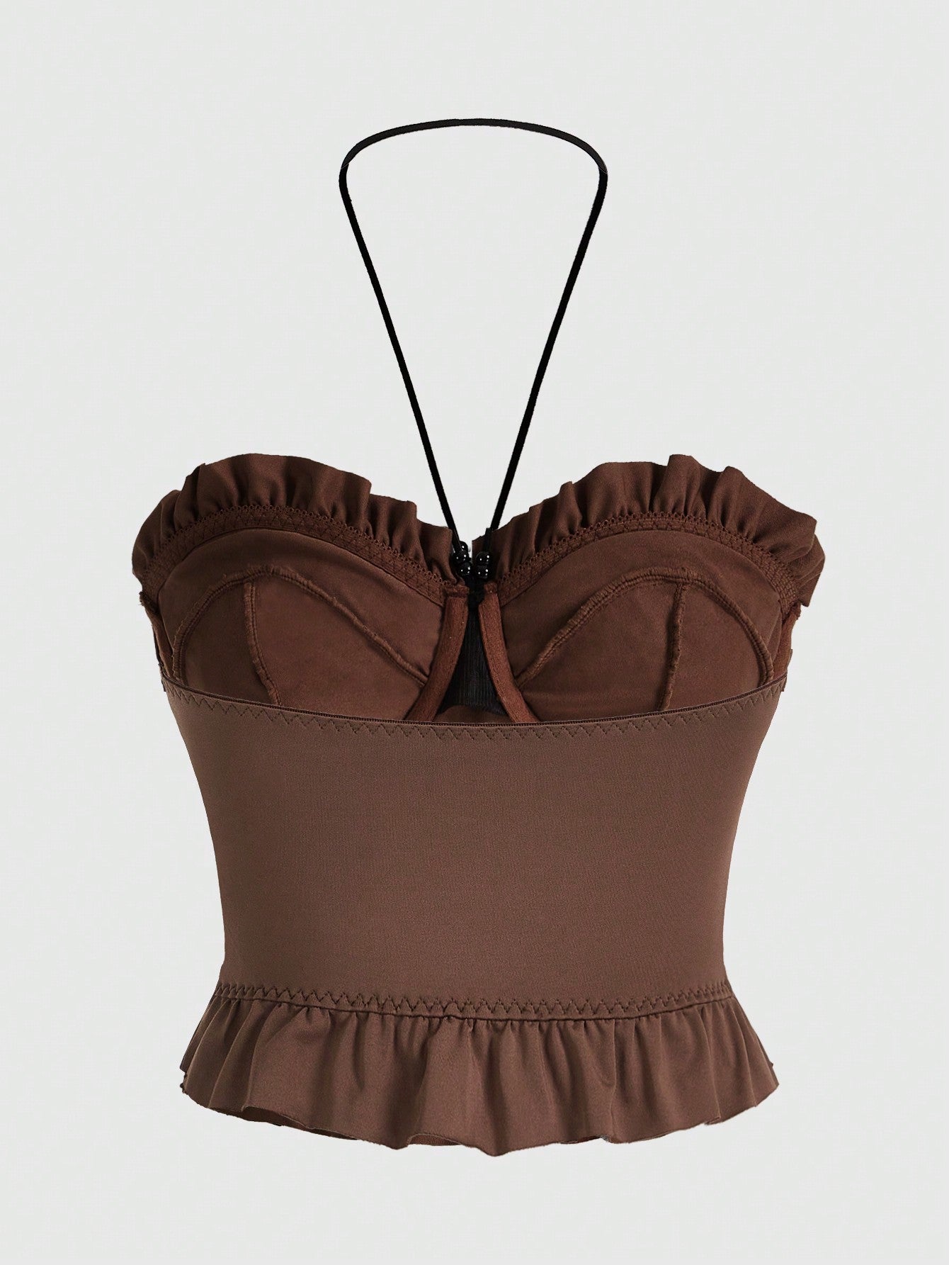 ROMWE Hippie Top de tirantes con espalda de nadador con cuentas, estilo boho occidental para mujer