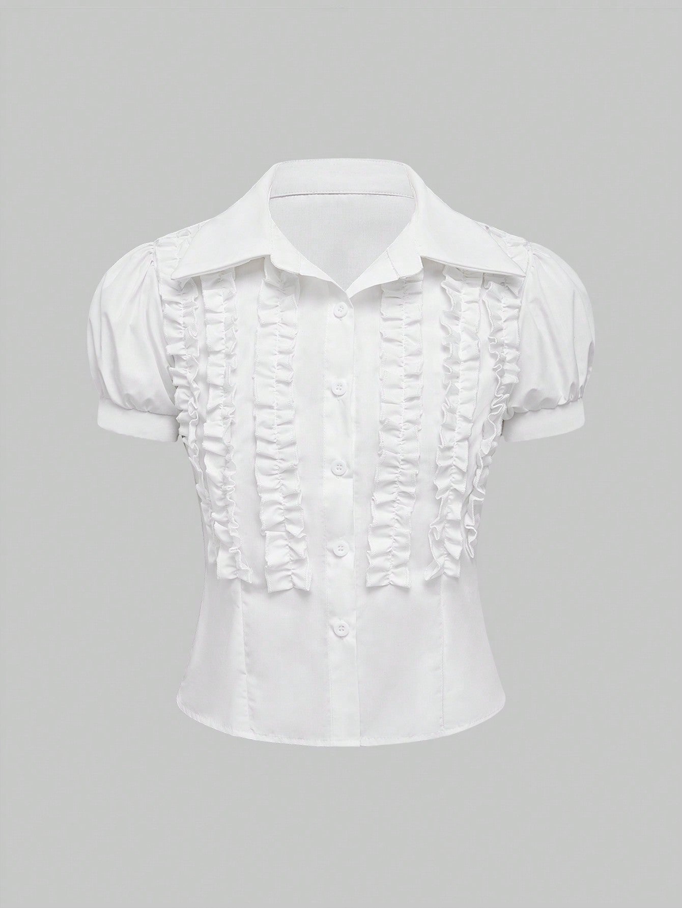 ROMWE J-Fashion Blusa blanca corta y sexy al estilo Y2K de los años 2000
