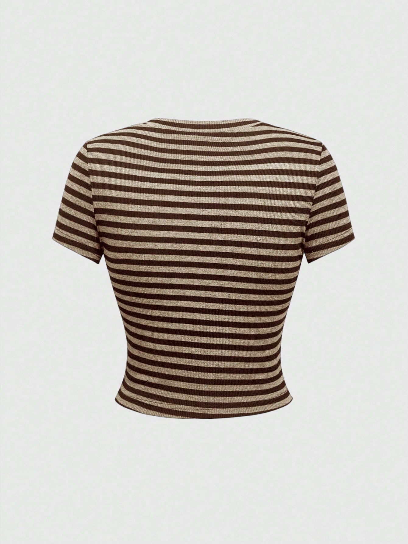 ROMWE J-Fashion Camiseta ajustada de mujer con rayas y adornos de strass con estilo vintage Y2K